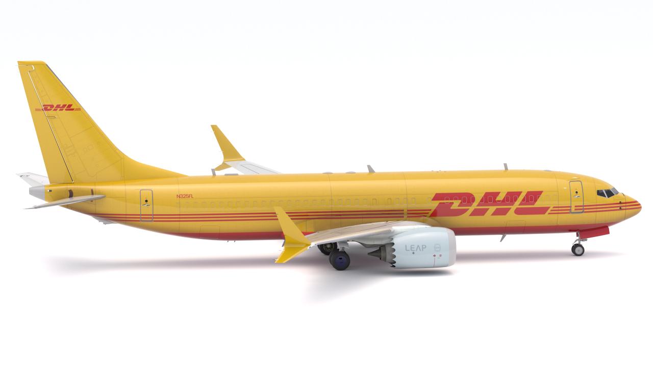 DHL Delivery Semi Trailer Boeing 737 Collection 3d models