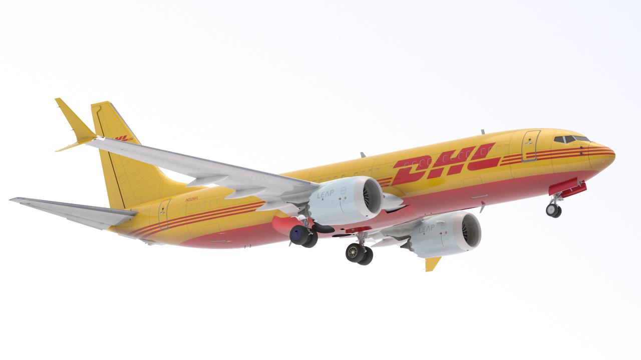 DHL Delivery Semi Trailer Boeing 737 Collection 3d models