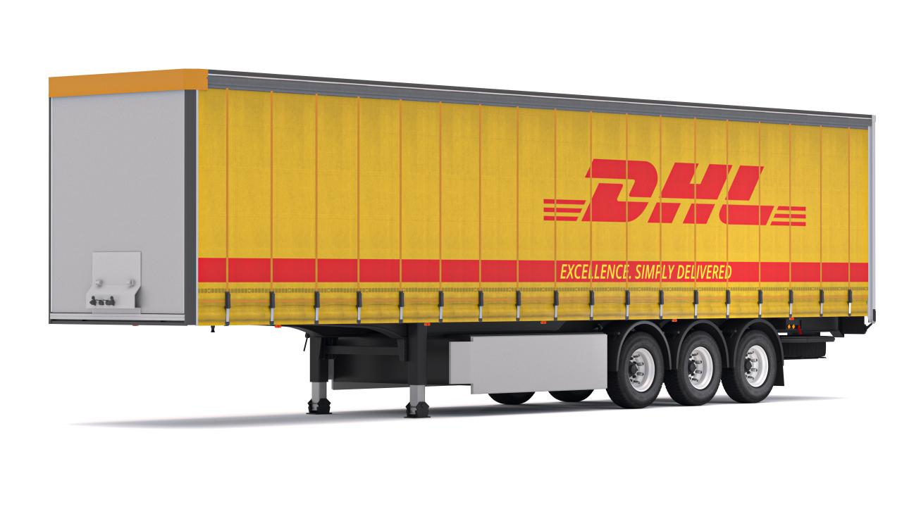 DHL Delivery Semi Trailer Boeing 737 Collection 3d models