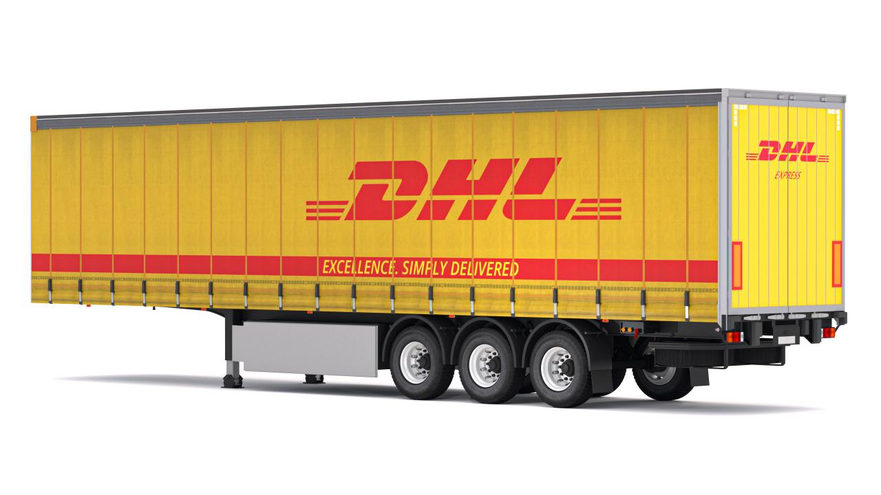 DHL Delivery Semi Trailer Boeing 737 Collection 3d models