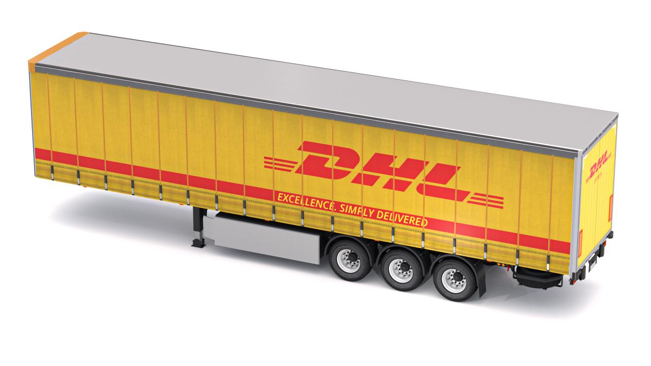 DHL Delivery Semi Trailer Boeing 737 Collection 3d models