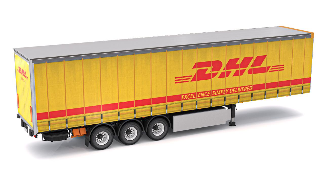 DHL Delivery Semi Trailer Boeing 737 Collection 3d models