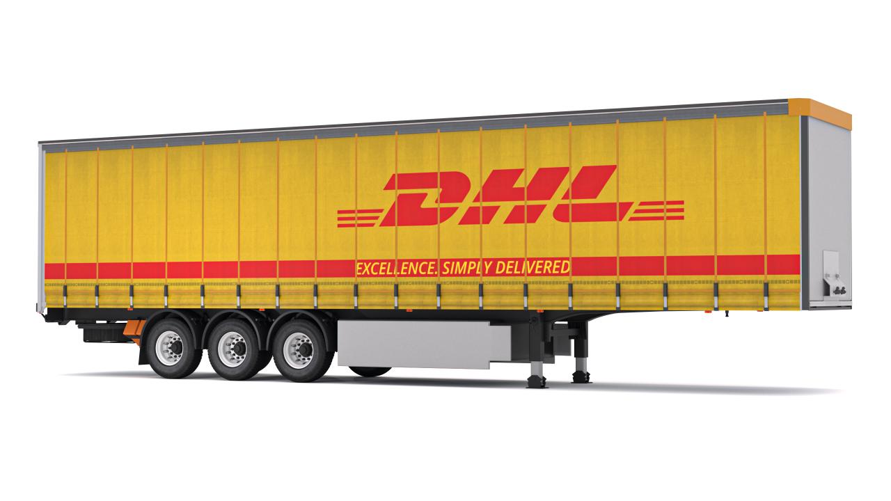 DHL Delivery Semi Trailer Boeing 737 Collection 3d models