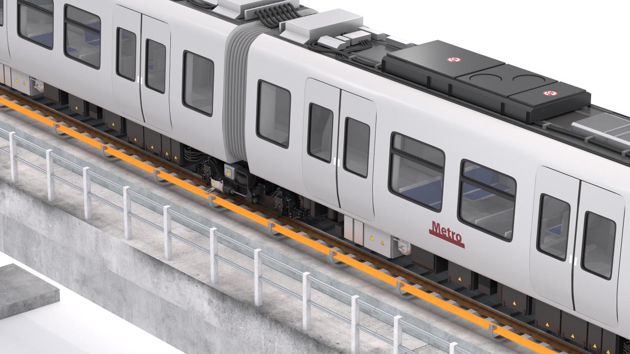 Hitachi Rail Driverless Metro Copenhagen with Railway Bridge 3d models