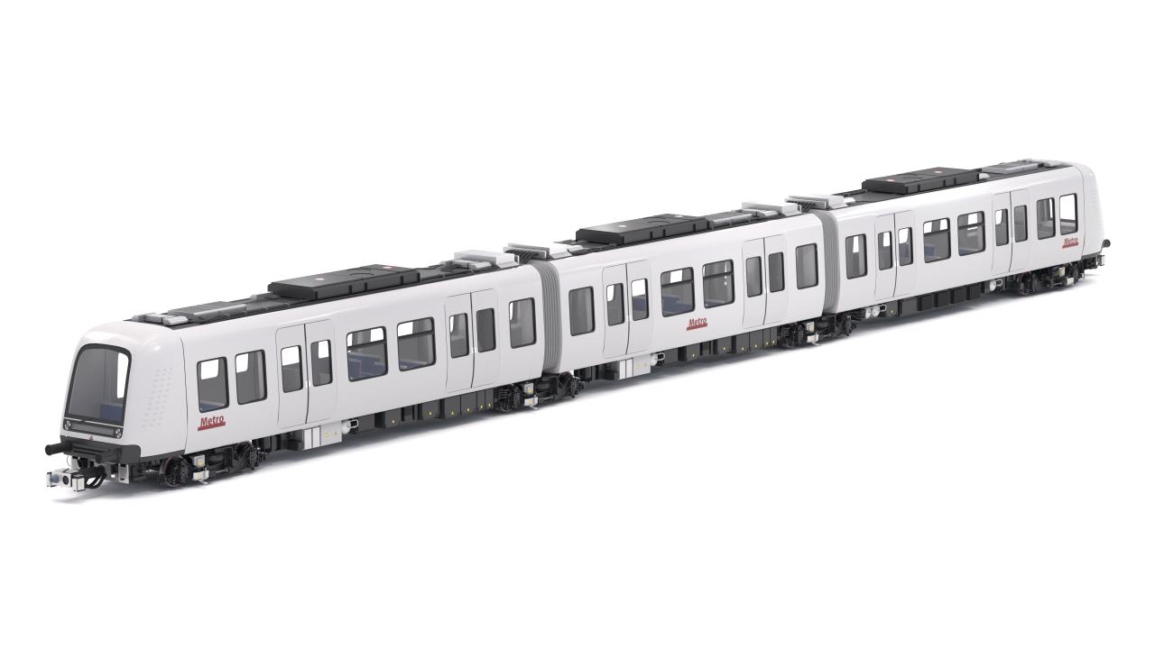 Hitachi Rail Driverless Metro Copenhagen with Railway Bridge 3d models