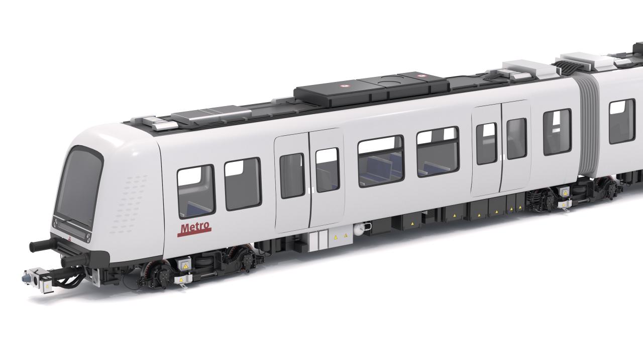 Hitachi Rail Driverless Metro Copenhagen with Railway Bridge 3d models