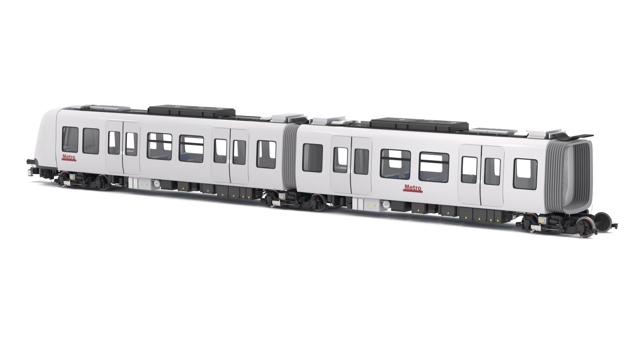 Hitachi Rail Driverless Metro Copenhagen with Railway Bridge 3d models
