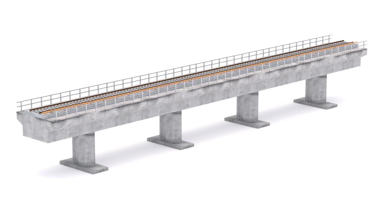 Hitachi Rail Driverless Metro Copenhagen with Railway Bridge 3d models