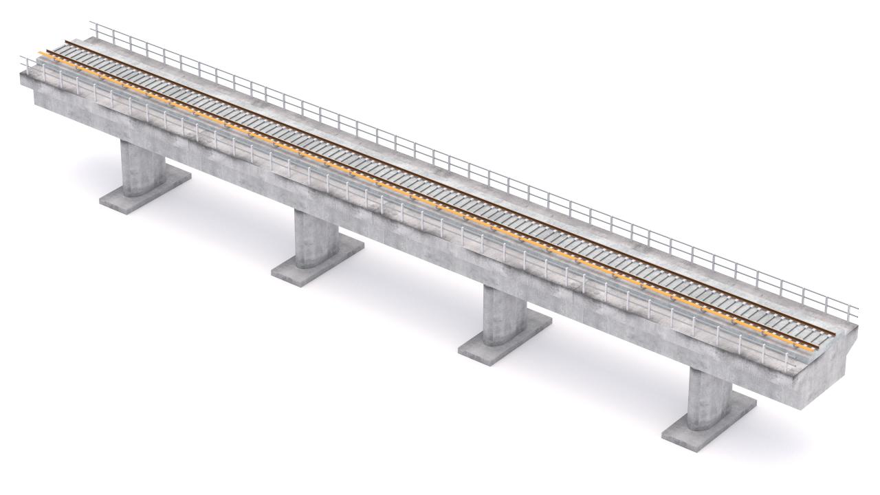 Hitachi Rail Driverless Metro Copenhagen with Railway Bridge 3d models