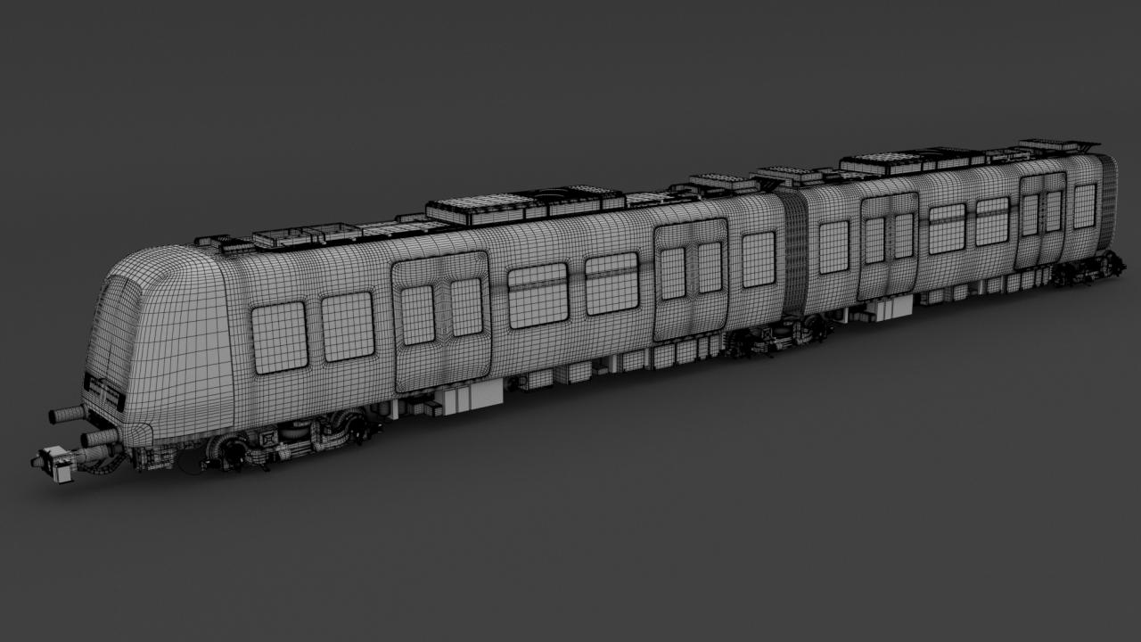 Hitachi Rail Driverless Metro Copenhagen with Railway Bridge 3d models