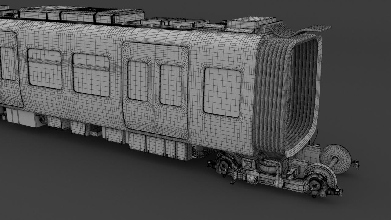 Hitachi Rail Driverless Metro Copenhagen with Railway Bridge 3d models
