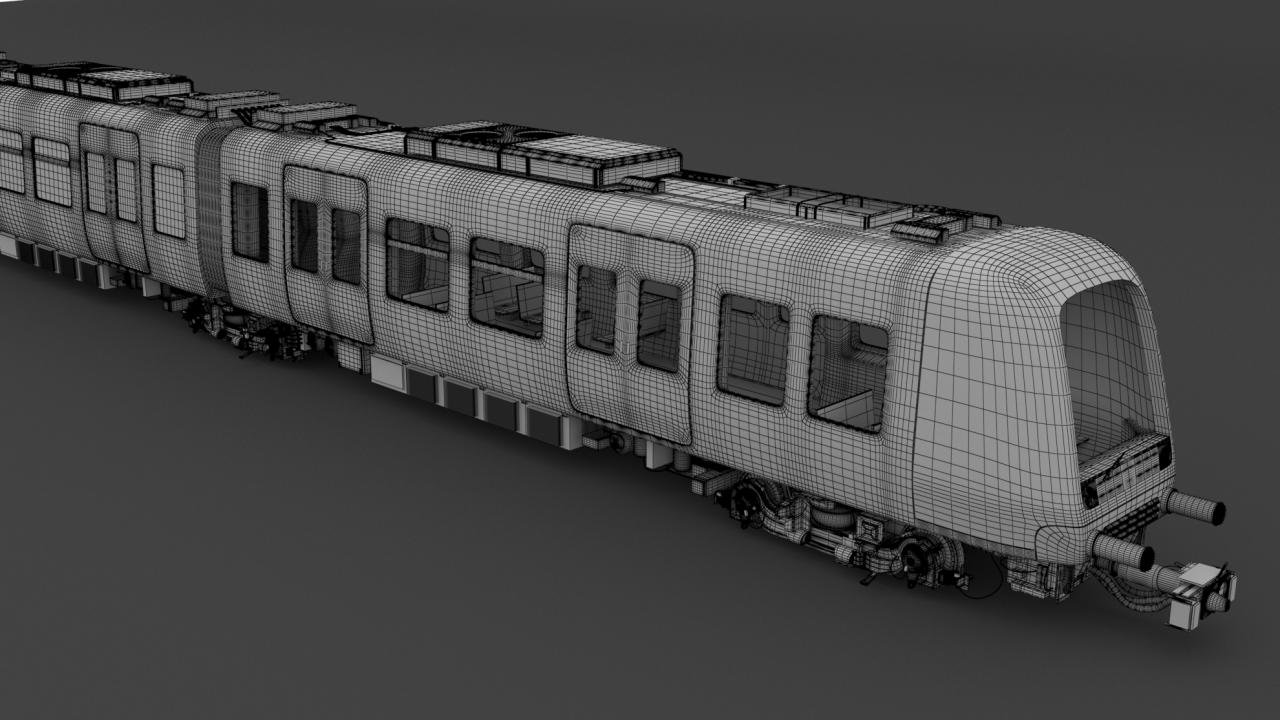 Hitachi Rail Driverless Metro Copenhagen with Railway Bridge 3d models