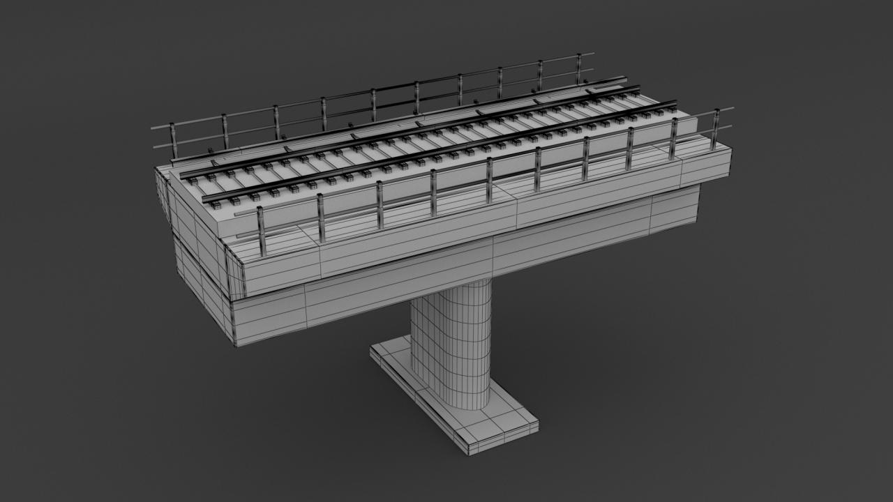 Hitachi Rail Driverless Metro Copenhagen with Railway Bridge 3d models