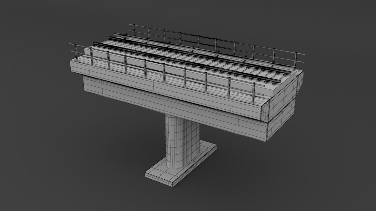 Hitachi Rail Driverless Metro Copenhagen with Railway Bridge 3d models