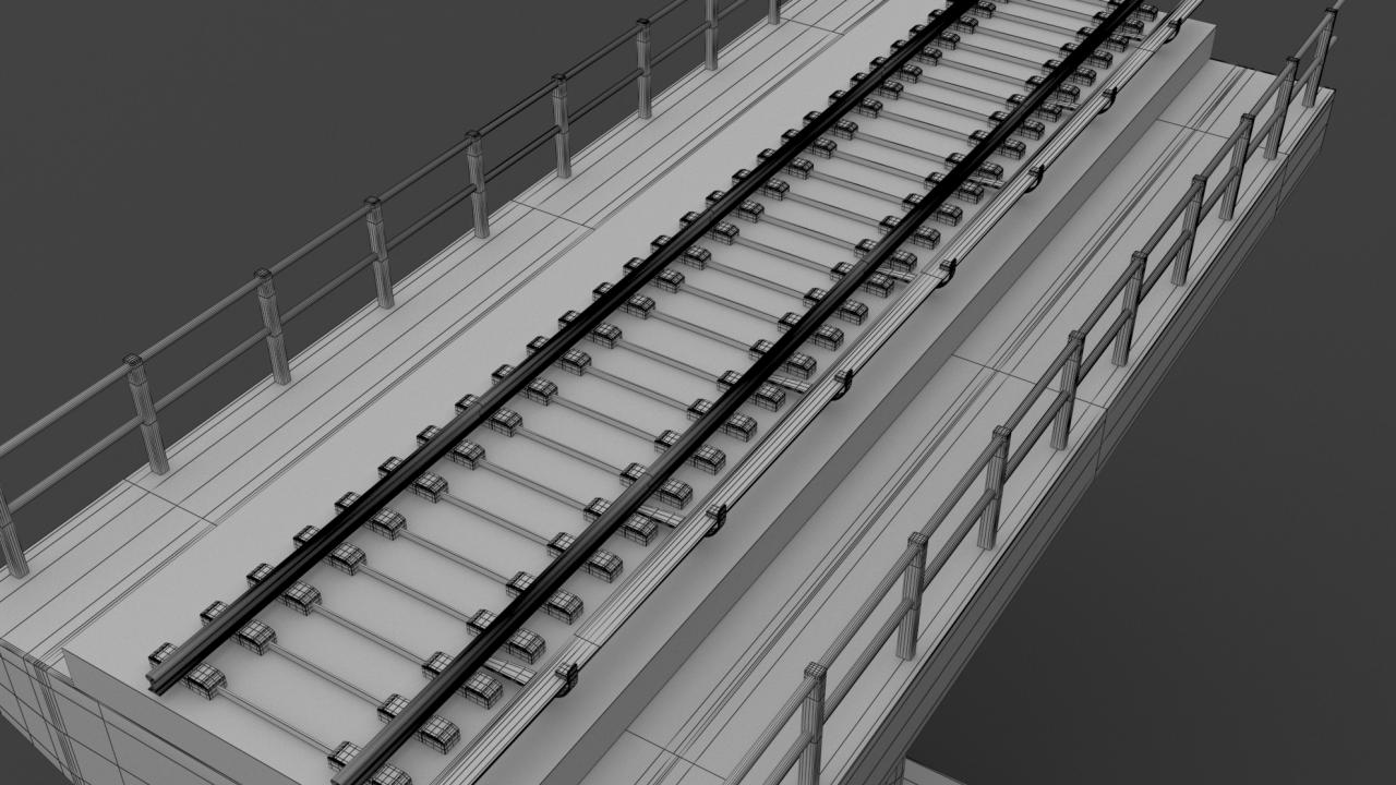 Hitachi Rail Driverless Metro Copenhagen with Railway Bridge 3d models