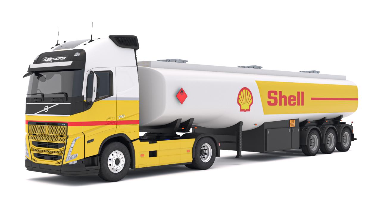 SHELL Volvo fh16 with Fuel Semi Tank Trailer 3d models