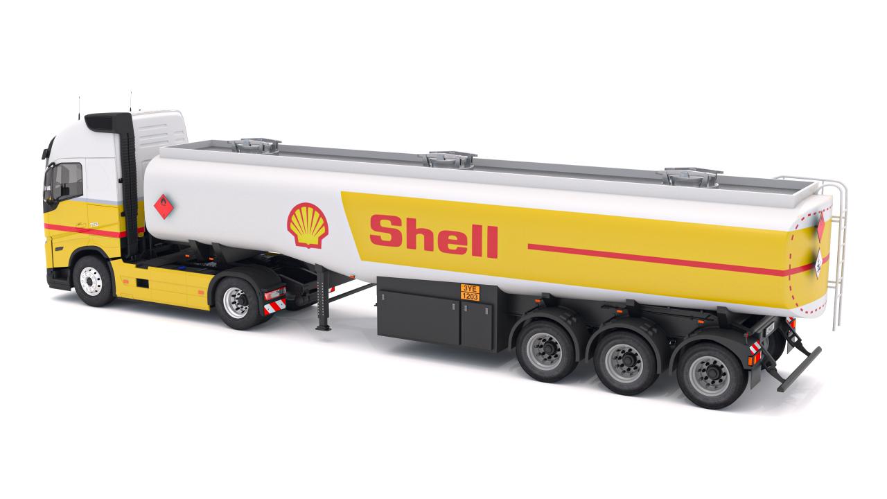 SHELL Volvo fh16 with Fuel Semi Tank Trailer 3d models