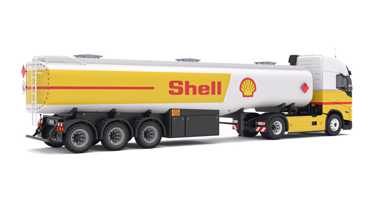 SHELL Volvo fh16 with Fuel Semi Tank Trailer 3d models