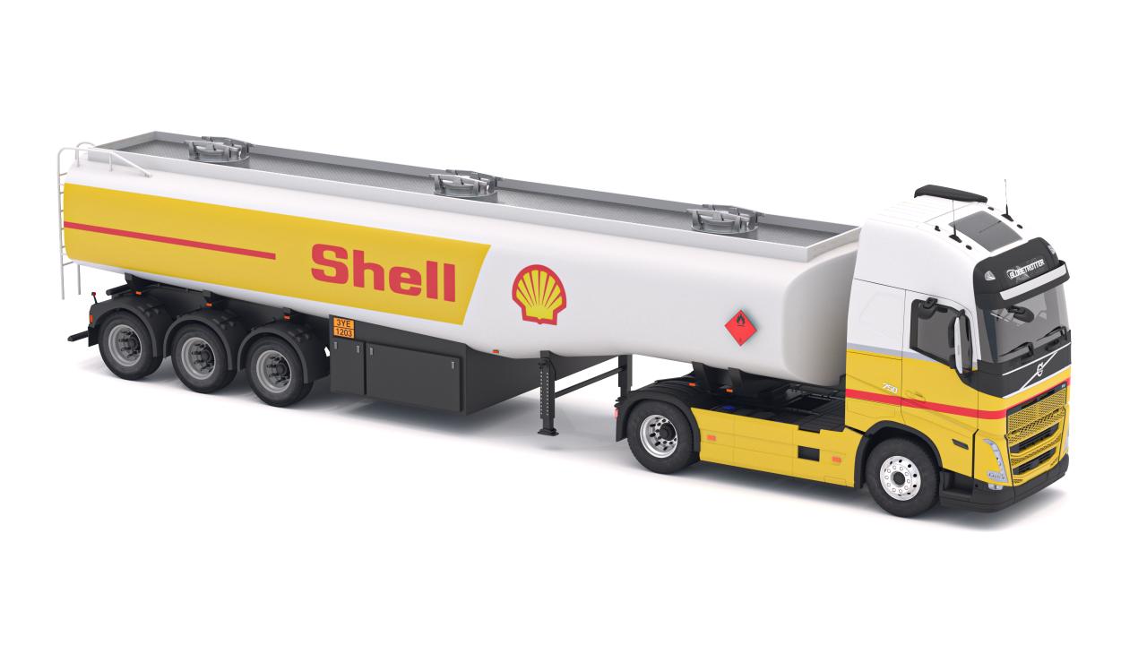 SHELL Volvo fh16 with Fuel Semi Tank Trailer 3d models