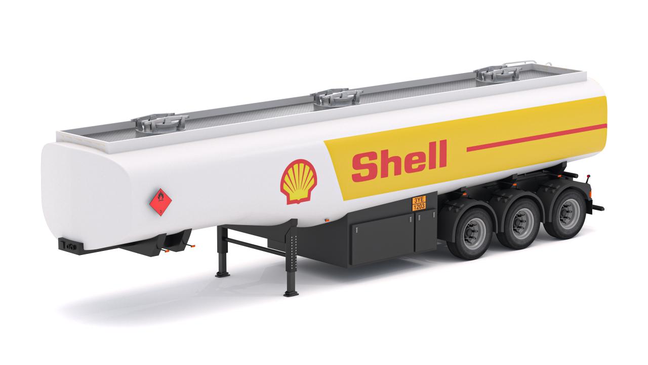 SHELL Volvo fh16 with Fuel Semi Tank Trailer 3d models