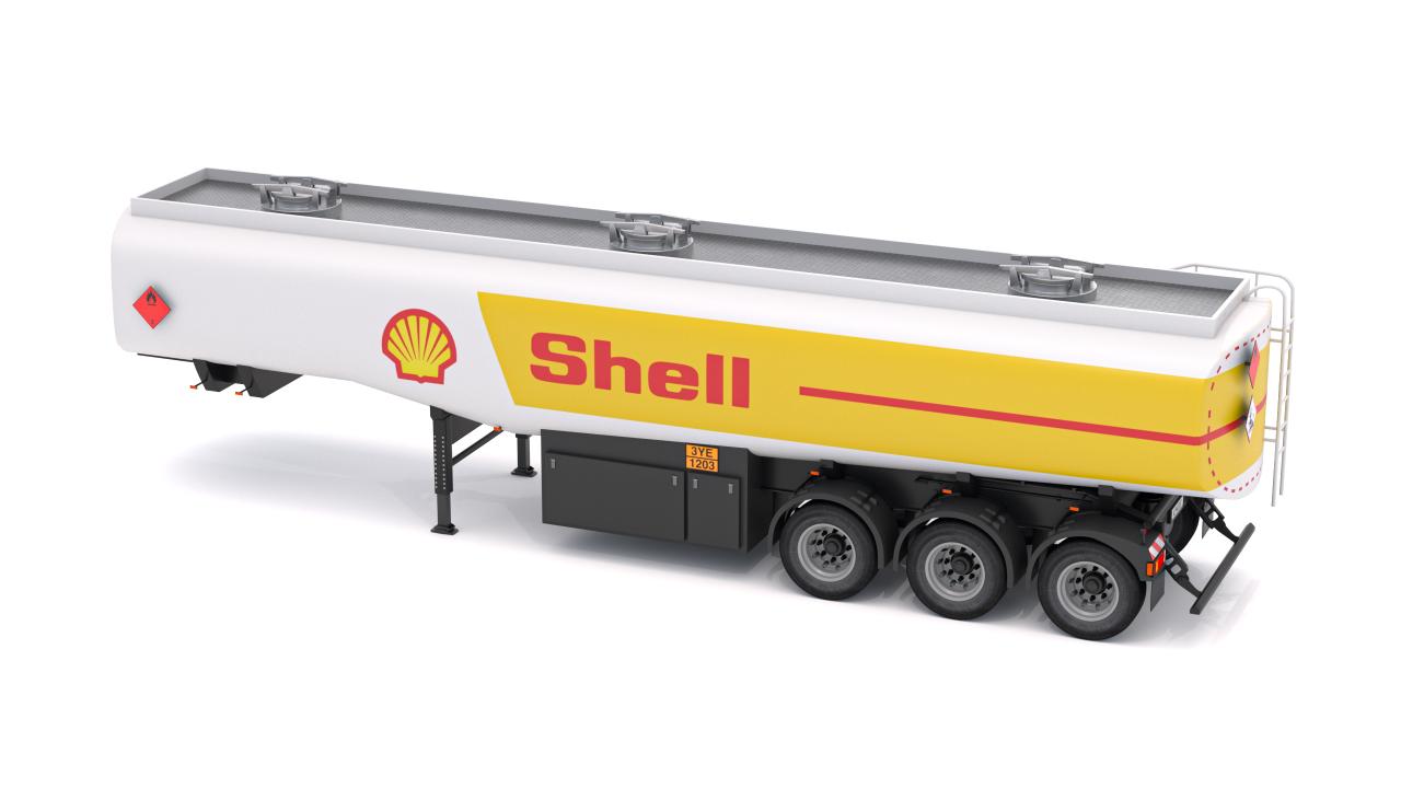 SHELL Volvo fh16 with Fuel Semi Tank Trailer 3d models