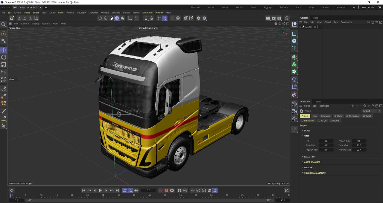 SHELL Volvo fh16 with Fuel Semi Tank Trailer 3d models