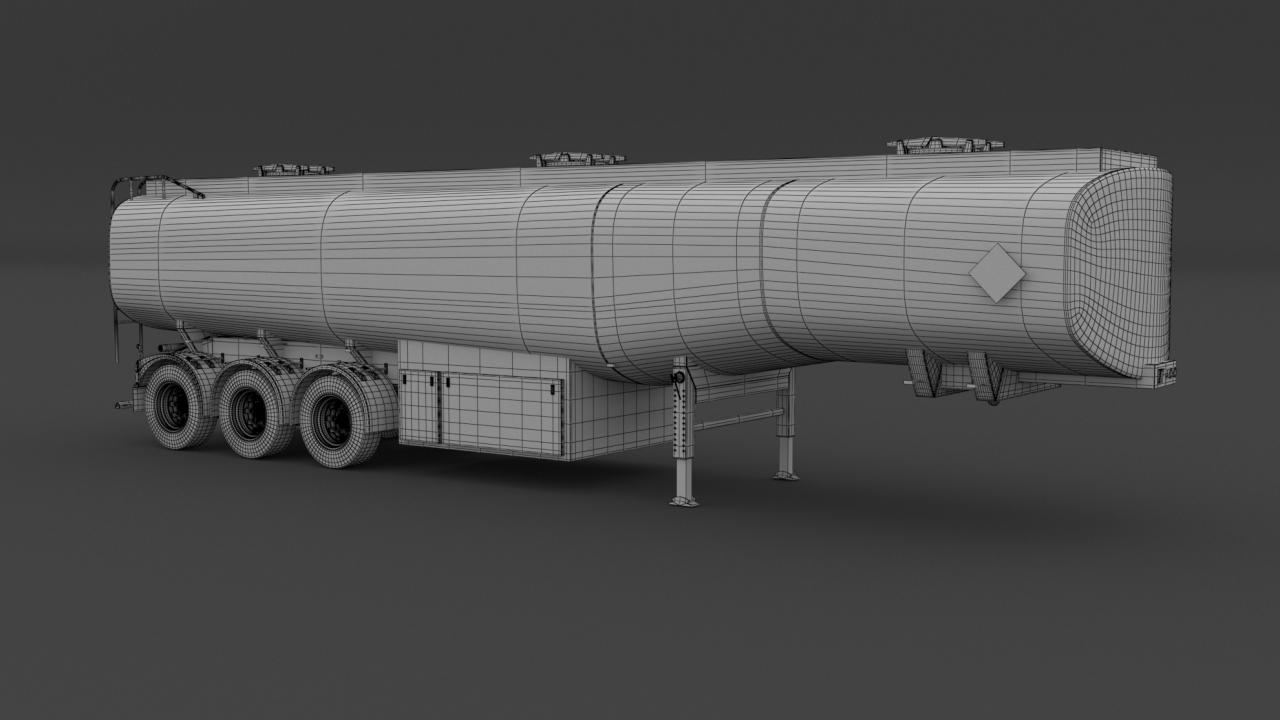SHELL Volvo fh16 with Fuel Semi Tank Trailer 3d models