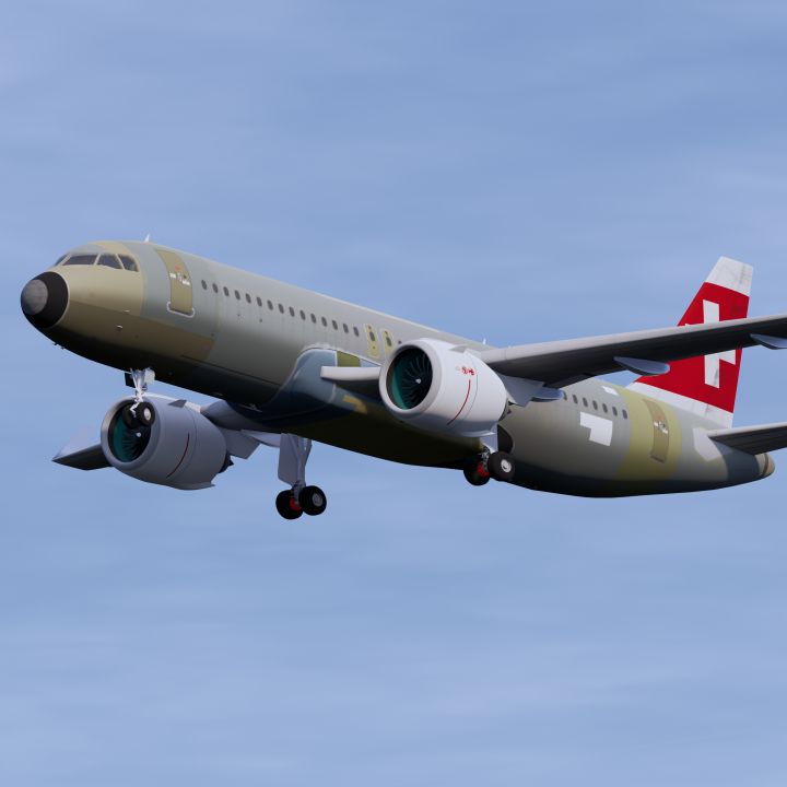 Swiss Air A320 Unpainted 3d models