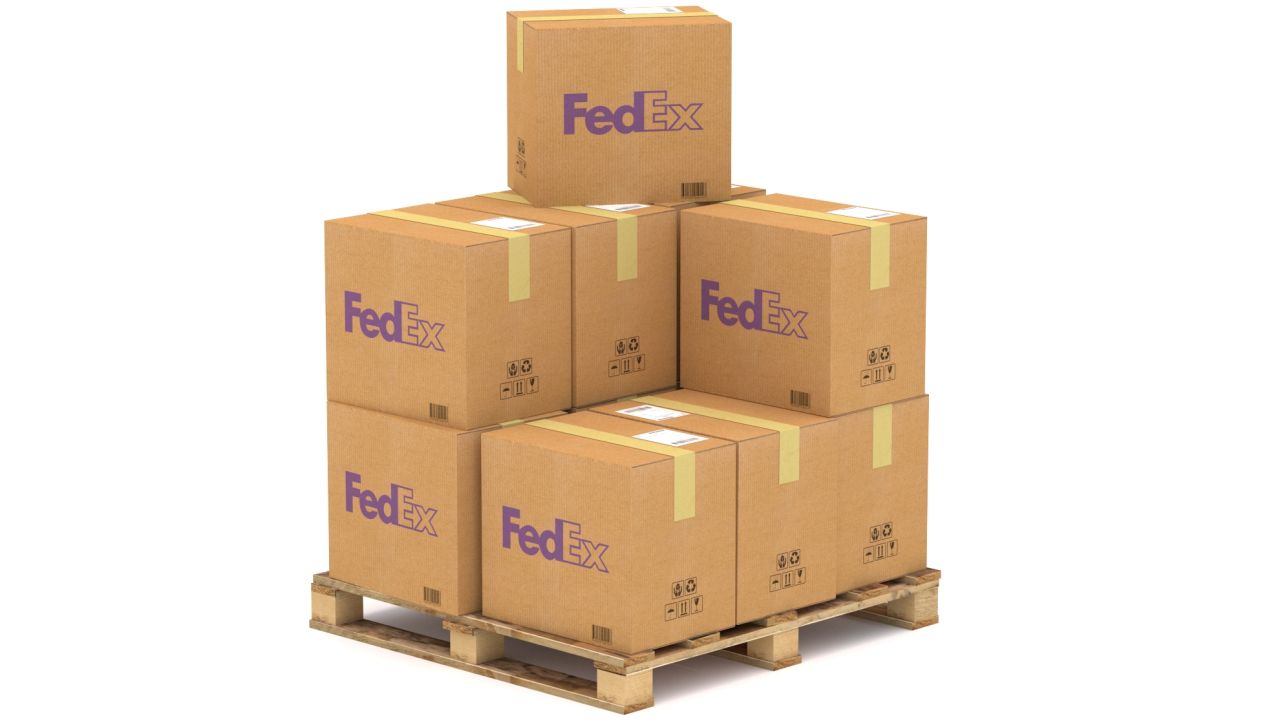 Fedex Cardboard Box with Pallet 3d models