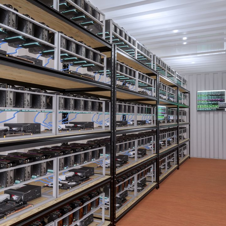 Mining Farm Container with Solar Panel 3d models