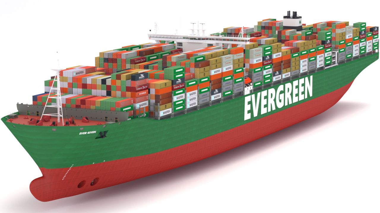 Ever Given Evergreen Container Cargo Ship 3d models