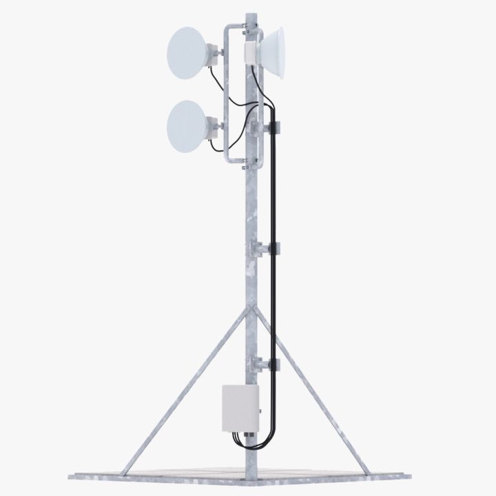 Rooftop Cell Phone Tower 2 3d models