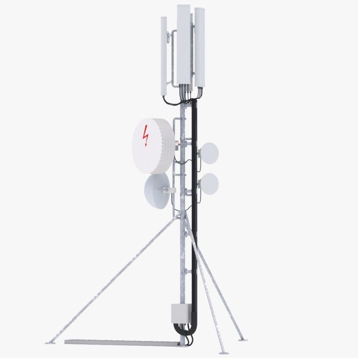 Rooftop Cell Phone Tower 4 3d models