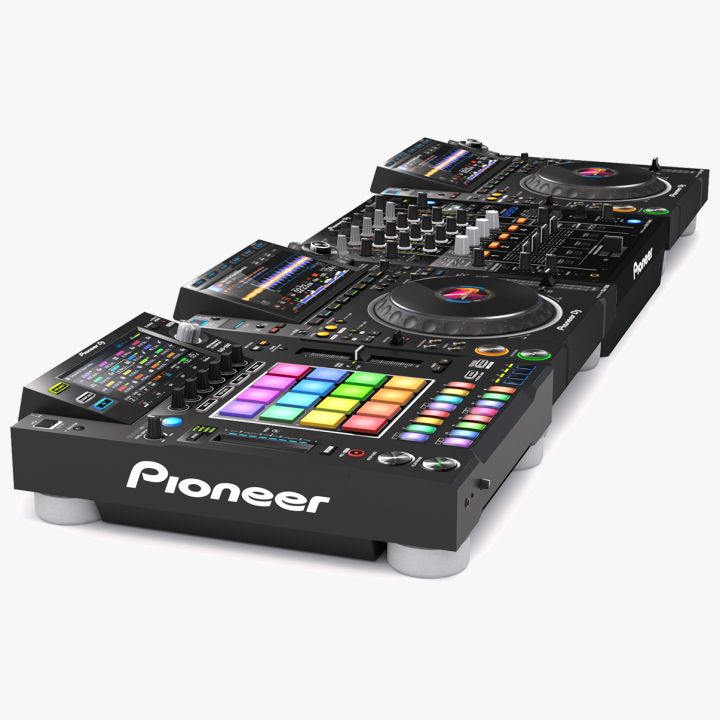 Pioneer DJ Set 5 DJS 1000 DJM0750 MK2 and CDJ 3000 Nexus 3d models