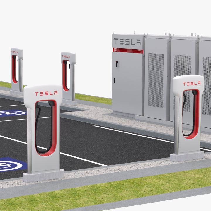 Tesla Supercharger Station 3d models