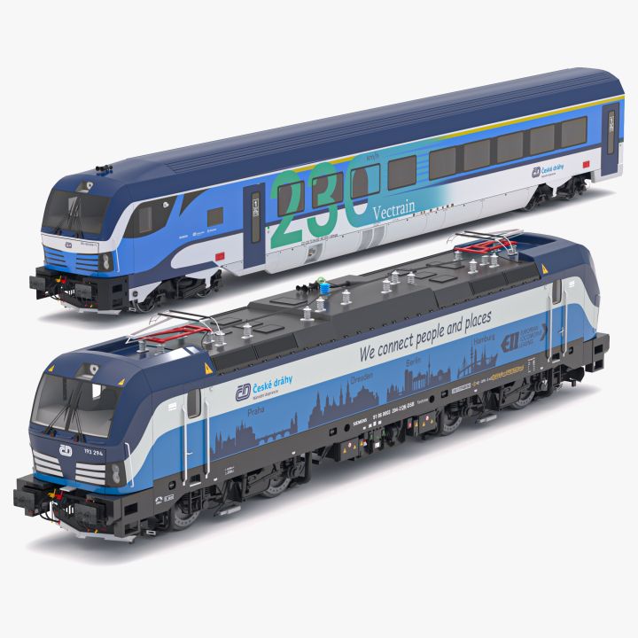 Siemens Vectron - Vectrain ComfortJet Train Collection 1 3d models