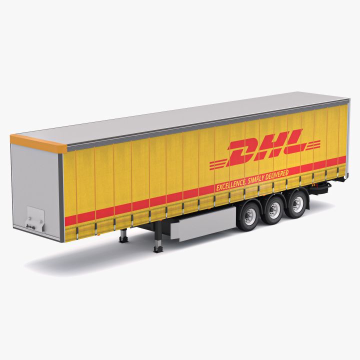 Semi Trailer DHL Curtainsider 3d models