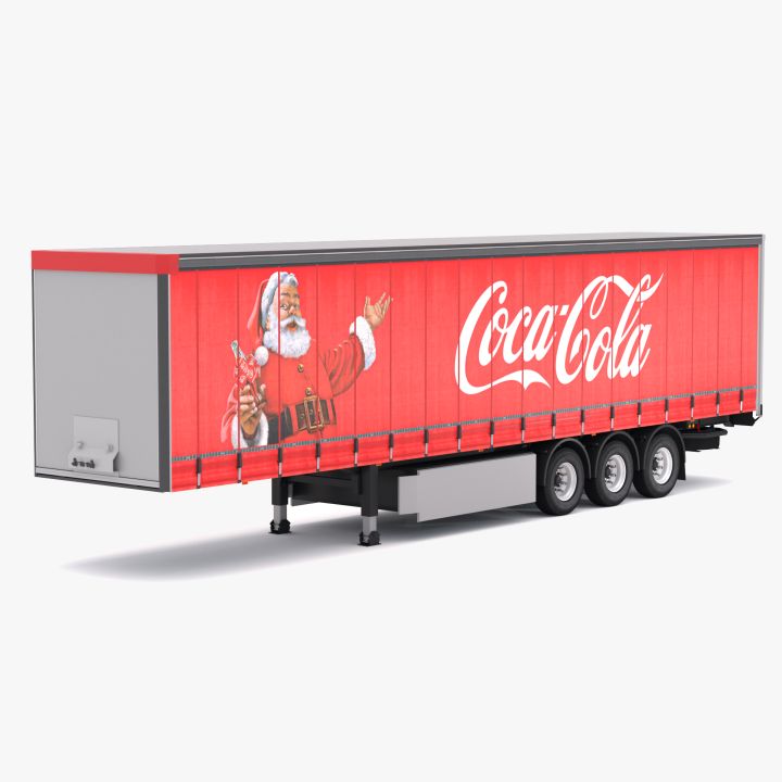 Semi Trailer Coca-Cola Curtainsider 3d models