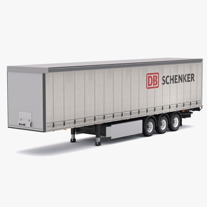 Semi Trailer Curtainsider DB Schenker 3d models