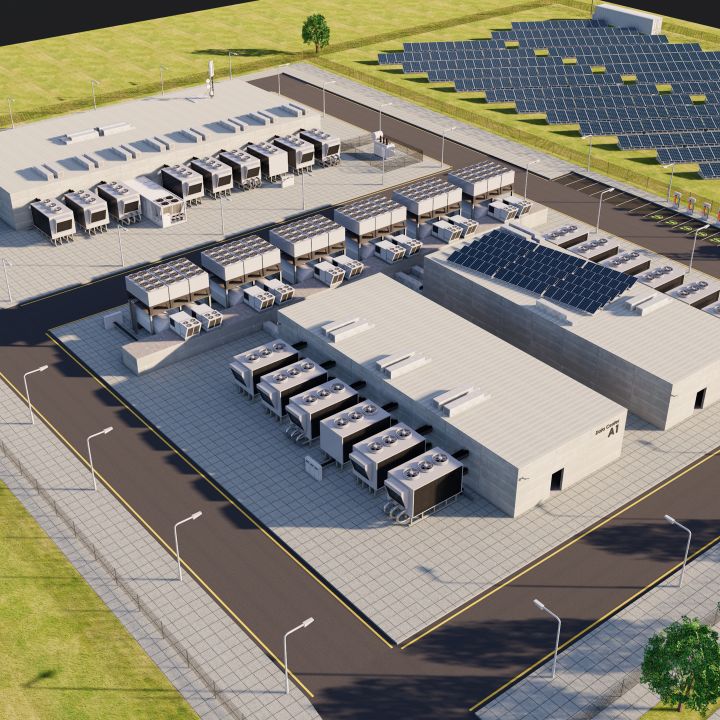 Data Center With Interior and Landscape 3d models
