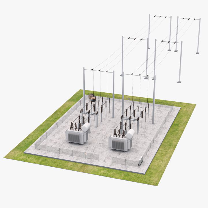 Electrical Substation v2 3d models