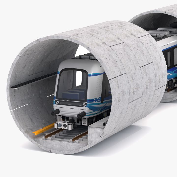Hitachi Rail Driverless Metro Thessaloniki with Tunnel 3d models