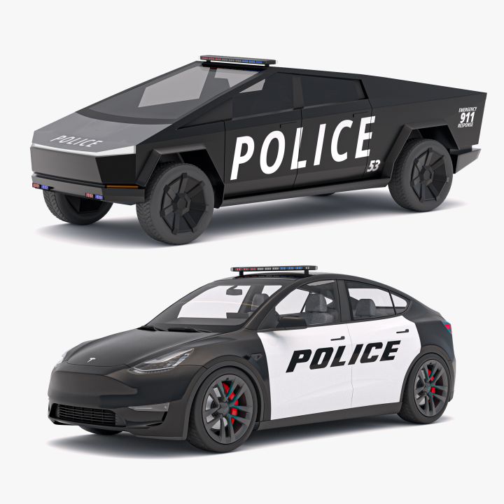 Tesla Police Car Collection 3d models