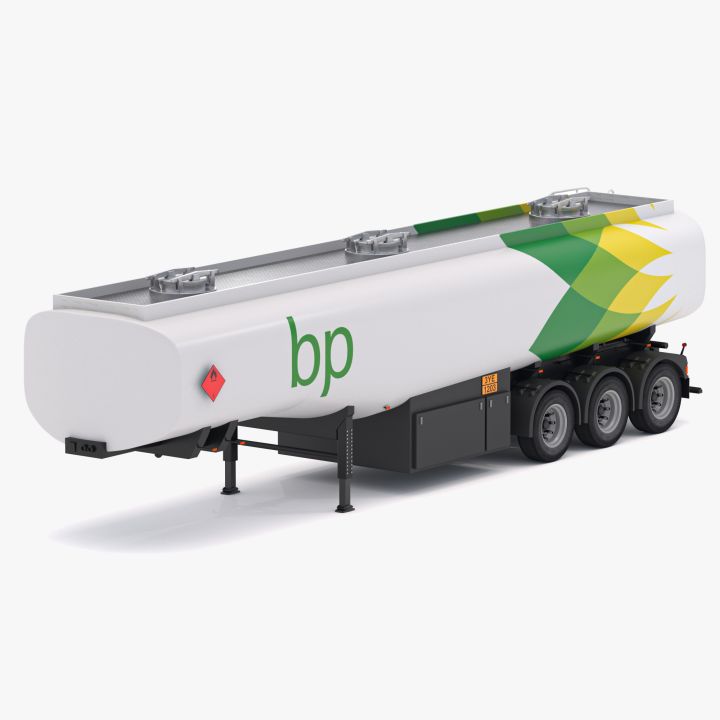 BP Fuel Semi Tank Trailer 3d models