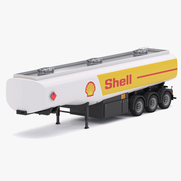 Shell Fuel Semi Tank Trailer 3d models